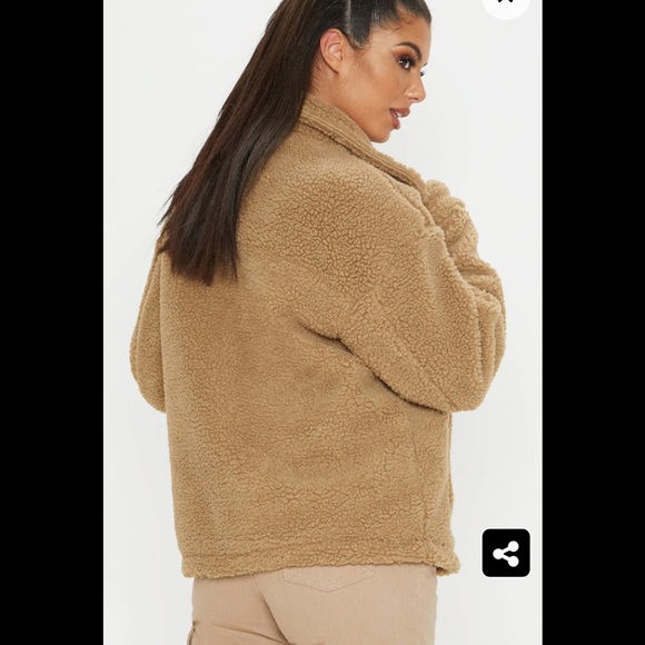 Teddy Coat Camel Borg Biker - Picture 5 of 6